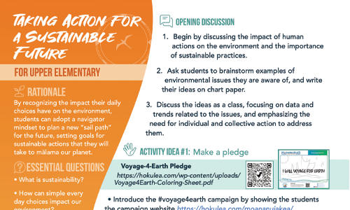 Taking Action for a Sustainable Future: Lesson Plan